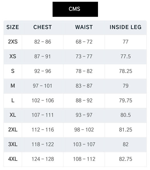 Line7 Fleece Pack Sizing