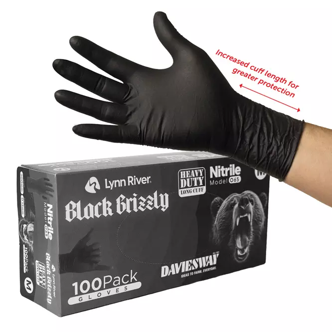 Black Grizzly Nitrile Gloves Pack S