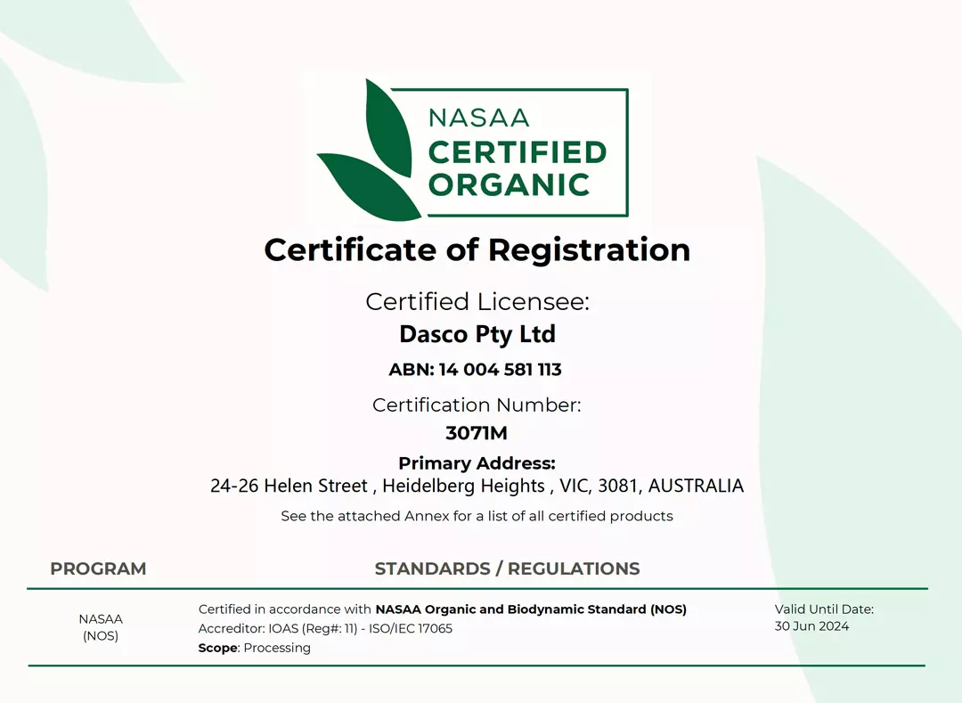 DASCO NASAA certificateo of Registration 2022